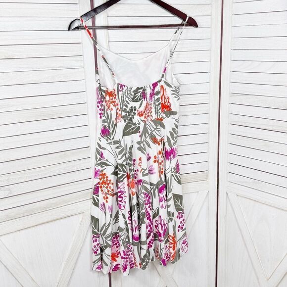 Old Navy Tropical Floral Print Cami Sundress Fit Flare White Pink Small - Picture 9 of 14